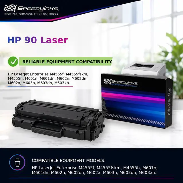 Alt view image 5 of 6 - SPEEDYINKS Compatible Toner Cartridge Replacement for HP 90X CE390X High Yield (Black, 6 Pack) for use in HP LaserJet Enterprise M4555f, M4555fskm, M4555h, M602n, M602dn, M602x, M603n, M603dn, M603xh