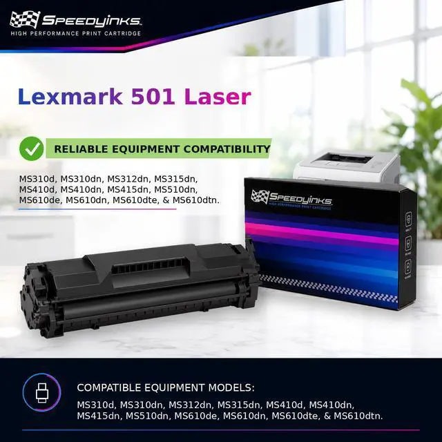 Alt view image 5 of 6 - Speedy Inks Compatible Toner Cartridge Replacement for Lexmark 501U 50F1U00 Ultra High Yield (Black, 2-Pack)