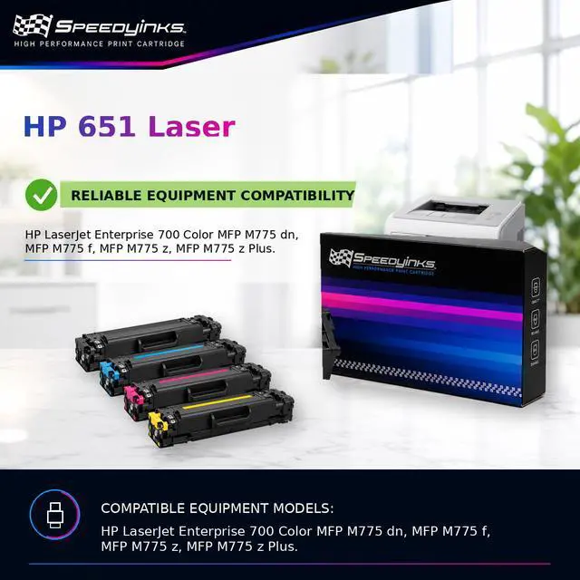 Alt view image 5 of 5 - Speedy Inks Remanufactured Toner Cartridge Replacement for HP 651A / CE340A (Black, 2-Pack) Compatible with 700 Color MFP M775dn 700 Color MFP M775f, 700 Color MFP M775z, 700 Color MFP M775z Plus