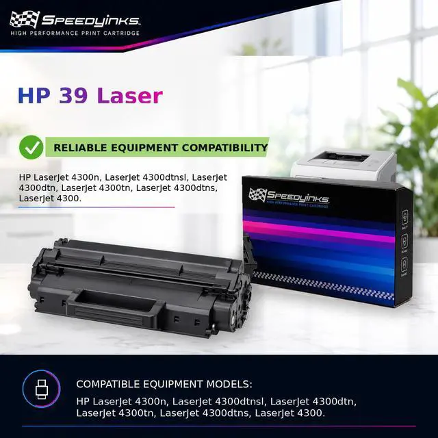 Alt view image 5 of 5 - Speedy Inks Compatible Toner Cartridge Replacement for HP 39A Q1339A (Black, 6 Cartridge Pack) Compatible with HP LaserJet Printer Models 4300n 4300dtn 4300dtns 4300dtnsl 4300tn 4300