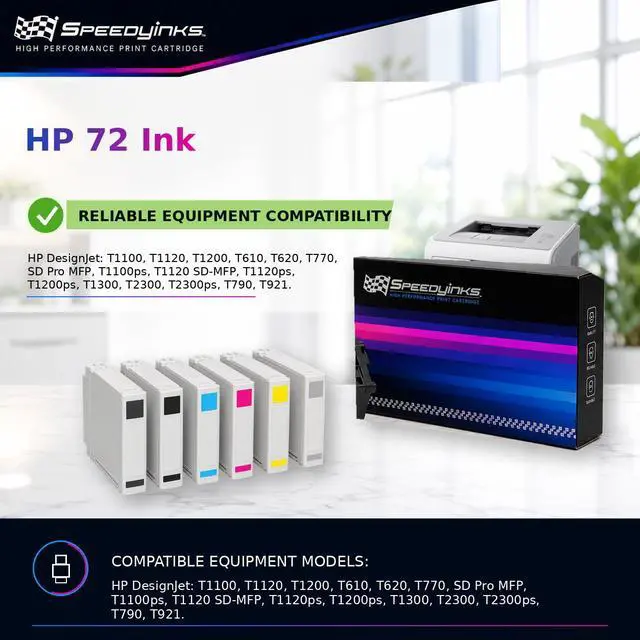 Alt view image 5 of 5 - SPEEDYINKS Replacements for HP 72 Ink Cartridge C9370A High Yield (Photo Black, 4-Pack) DesignJet T1100, T1120, T1200, T610, T620, T770, SD Pro MFP, T1100ps, T1120 SD-MFP, T1120ps