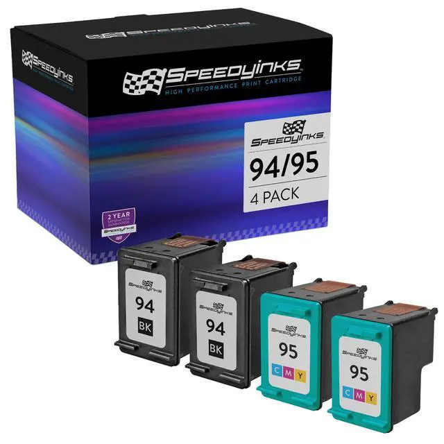Main image of SPEEDYINKS Remanufactured Ink Cartridge Replacement for HP 94 and HP 95 (2 Black , 2 Color, 4-Pack) Compatible with HP: OfficeJet 7310 7410 H470 6215 H470wbt, PSC 2350, PSC 2355v, PSC 1600 and more