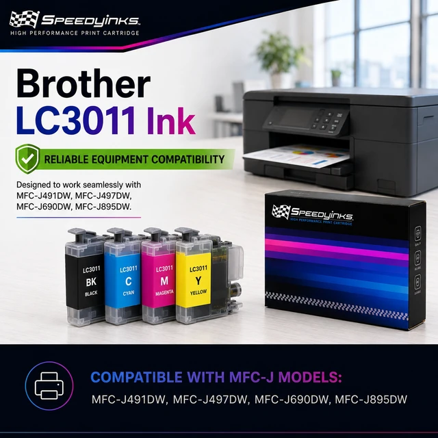 Alt view image 5 of 5 - Speedy Inks Compatible Ink Cartridge Replacement for Brother LC3011BK (Black, 3-Pack) Compatible with Brother MFC MFC-J491DW MFC-J497DW MFC-J690DW MFC-J895DW