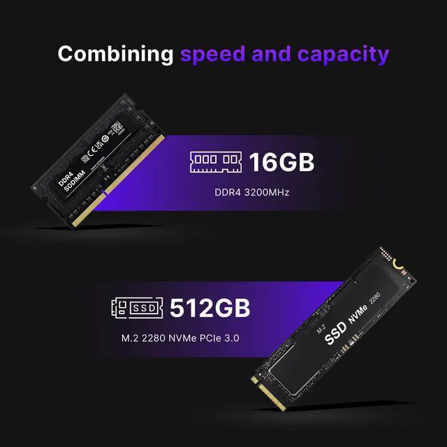 Alt view image 3 of 6 - BOSGAME P2 Neo Mini PC Intel Core i5-12450H, 16GB DDR4 512GB SSD, Triple Display-HDMI+DP+UCB-C, 2 * 1000M LAN, WiFi-6, BT5.2 Desktop PC