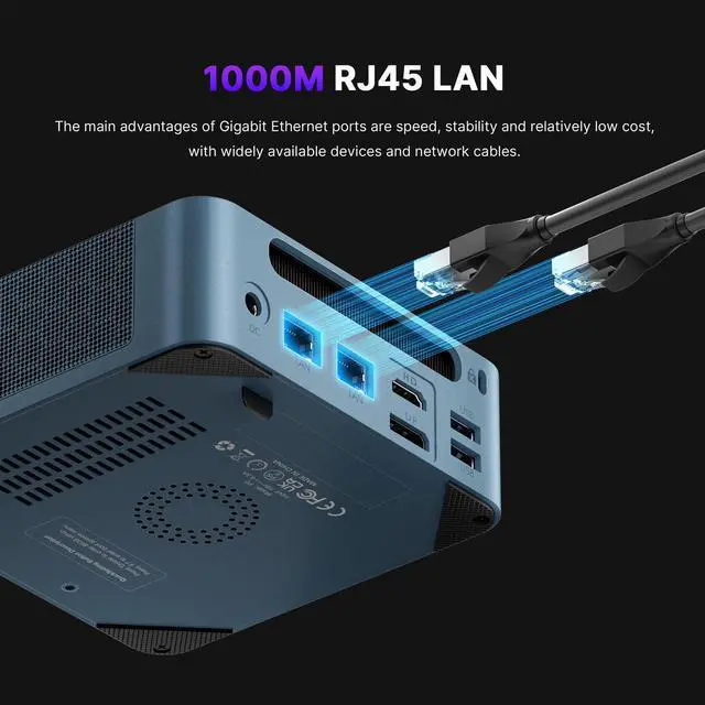 Alt view image 4 of 6 - BOSGAME P2 Neo Mini PC Intel Core i5-12450H, 16GB DDR4 512GB SSD, Triple Display-HDMI+DP+UCB-C, 2 * 1000M LAN, WiFi-6, BT5.2 Desktop PC