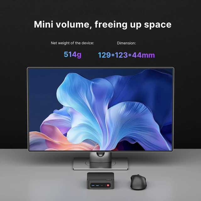Alt view image 3 of 7 - BOSGAME P4 Ultra Mini PC, Ryzen 7 7730U (8C/16T, up to 4.5GHz), 16GB DDR4 1TB SSD, 2*2.5G LAN, Wi-Fi 6E, BT5.2, 4K Triple Display HDMI+DP+Type-C