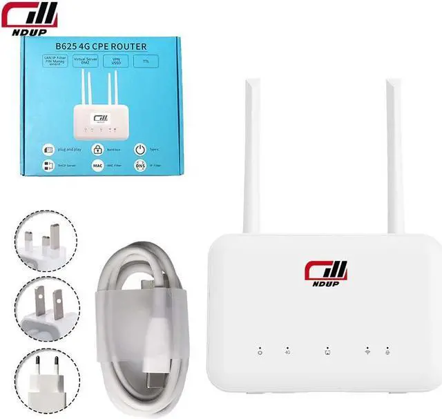 Alt view image 7 of 7 - NDUP B625 Wireless Router 300Mbps N300 2.4GHz - Advanced 4G LTE & 3G UMTS Compatibility, ASR+4G CAT4 Chipset, Durable White Finish