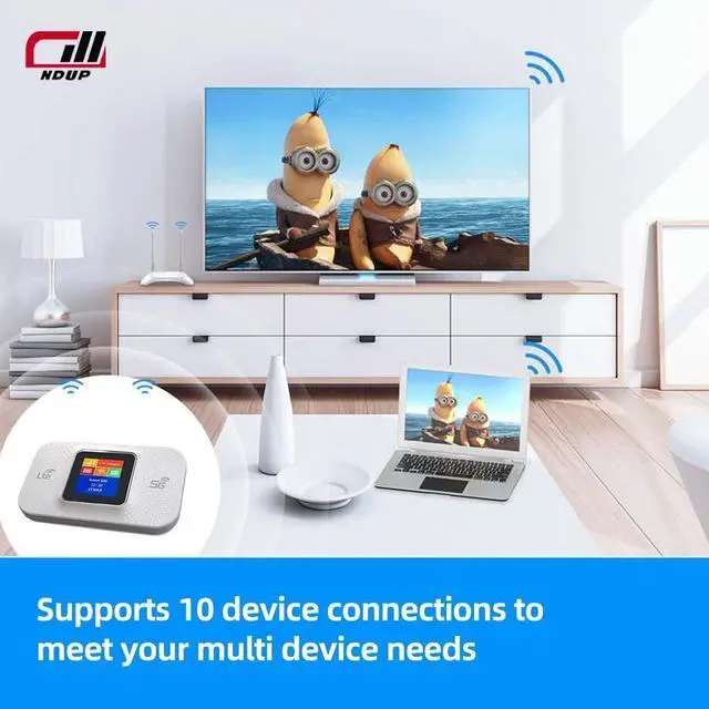 Alt view image 5 of 7 - NDUP H807PRO Wireless Router - High-Speed 4G/3G Connectivity, Supports 802.11 b/g/n, Built-in Antenna, 3650mAh Battery, Compact and Lightweight Design