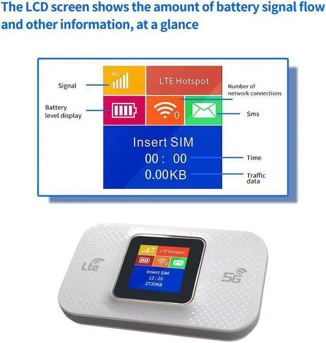 Alt view image 4 of 7 - NDUP H807PRO Wireless Router - High-Speed 4G/3G Connectivity, Supports 802.11 b/g/n, Built-in Antenna, 3650mAh Battery, Compact and Lightweight Design