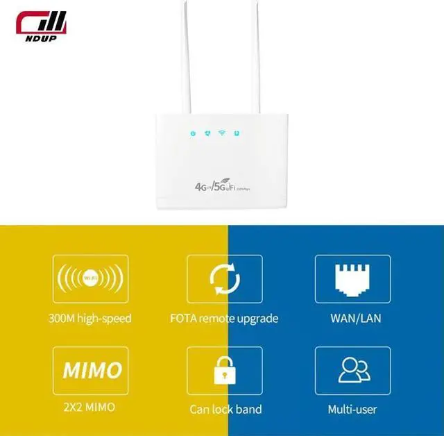 Alt view image 3 of 6 - NDUP R311 PRO 4G Wireless Router - 300Mbps Wi-Fi, Supports Up to 32 Devices, Dual LAN Ports