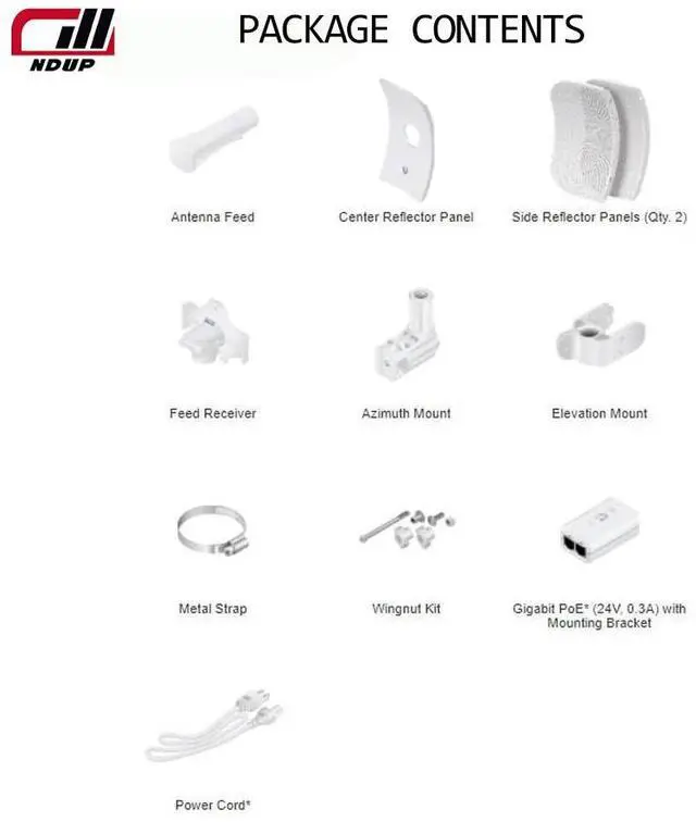 Alt view image 3 of 7 - NDUP Wireless AP/Bridge MWS-B500L with AR9344 Chip, 64MB Memory, 26dBi Dual-Polarized Antenna, IEEE 802.11a/n, 5.8GHz, 300Mbps, PoE Support