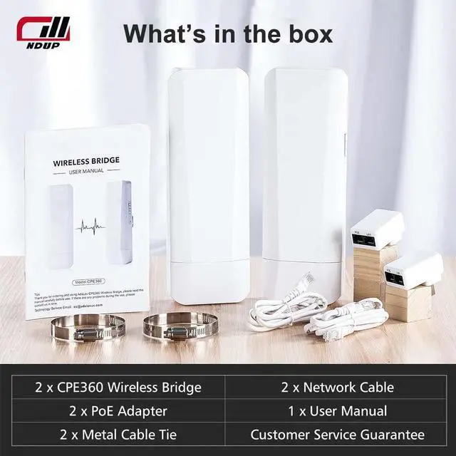 Alt view image 5 of 7 - NDUP Wireless AP/Bridge with MT7620A+MT7612EN Chip, 64MB Memory, 900Mbps Max Speed, and Dual-Power Supply Options
