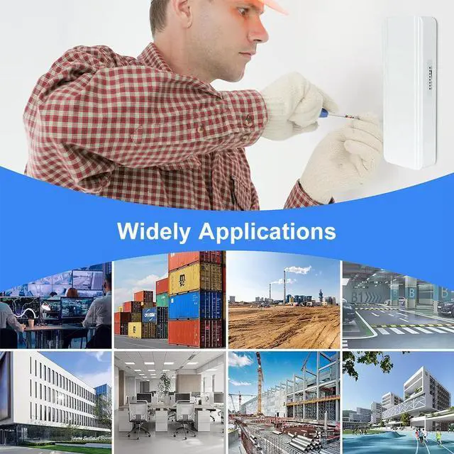 Alt view image 7 of 7 - NDUP MWS-BS300D Wireless Router MT7628DAN Chip 64MB Memory 300Mbps Speed Dual-Polarization Antenna 2 Ethernet Ports PoE Power Supply