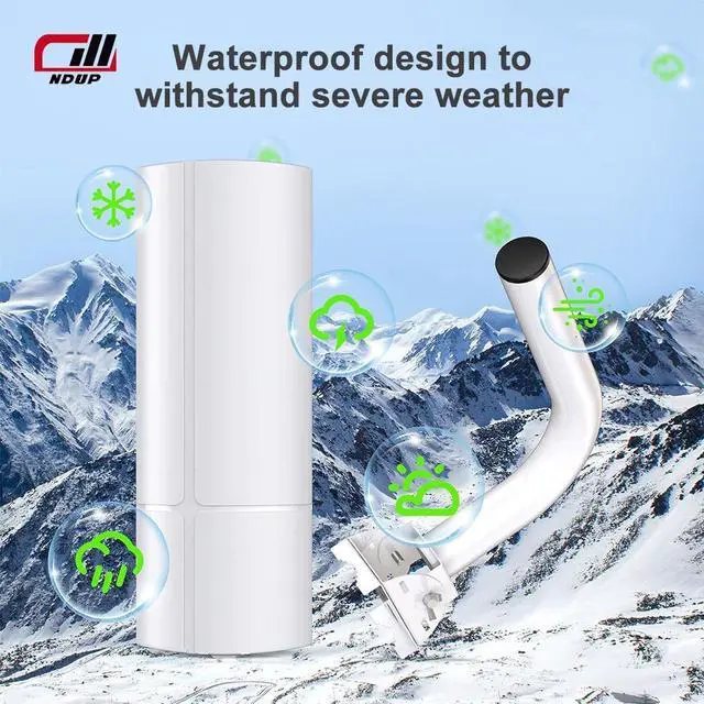 Alt view image 3 of 7 - NDUP MWS-BS500T Wireless AP/Bridge AR9344 Chip 300Mbps 5.8GHz Dual-Polarization Antenna with 24V PoE and 12V DC Power Supply