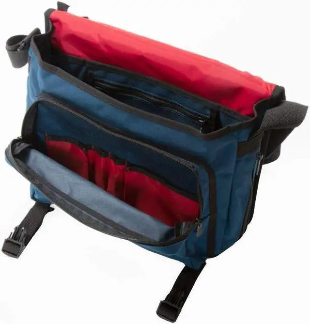 Alt view image 2 of 7 - Manhattan Portage Europa Laptop Messenger Bag, Laptop Messenger Bag with Zipper and Compartments, Everyday Carry Laptop Bag for Men & Women, Navy.