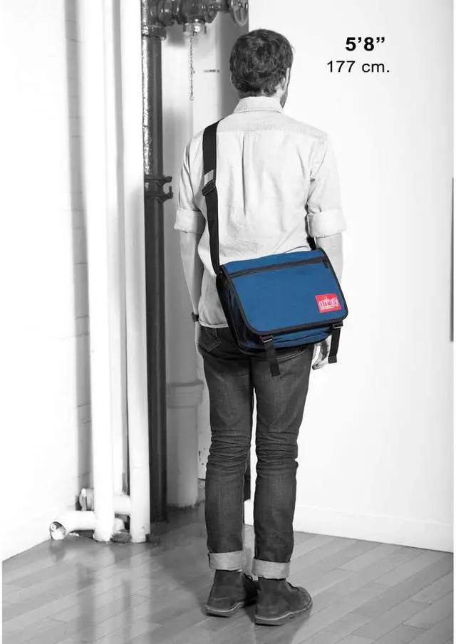 Alt view image 5 of 7 - Manhattan Portage Europa Laptop Messenger Bag, Laptop Messenger Bag with Zipper and Compartments, Everyday Carry Laptop Bag for Men & Women, Navy.