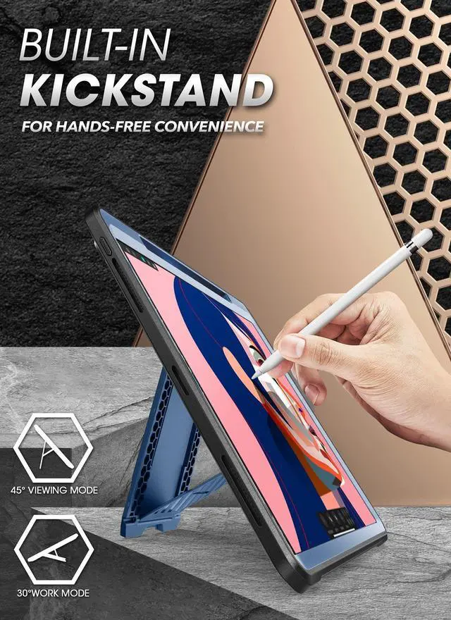 Alt view image 2 of 5 - SUPCASE Unicorn Beetle Pro Series Case for iPad Pro 11 Inch (2022/2021/2020), Support Apple Pencil Charging with Built-in Screen Protector Full-Body Rugged Kickstand Protective Case (Tilt)