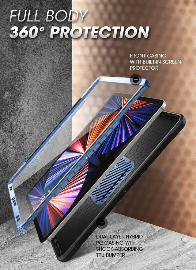 Alt view image 3 of 5 - SUPCASE Unicorn Beetle Pro Series Case for iPad Pro 11 Inch (2022/2021/2020), Support Apple Pencil Charging with Built-in Screen Protector Full-Body Rugged Kickstand Protective Case (Tilt)