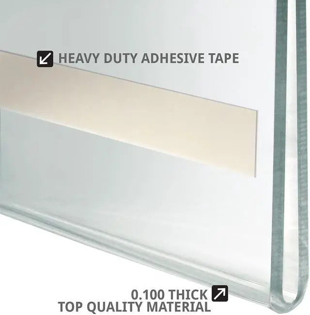 Alt view image 4 of 5 - Azar Displays 122040 16-Inch W by 6-Inch H Wall Mount Acrylic Frame Pack of 10 - Clear Acrylic Wall Frame with Sticky Back - Floating Wall Sign Holder - Adhesive Office Sign - Frameless Picture Frame