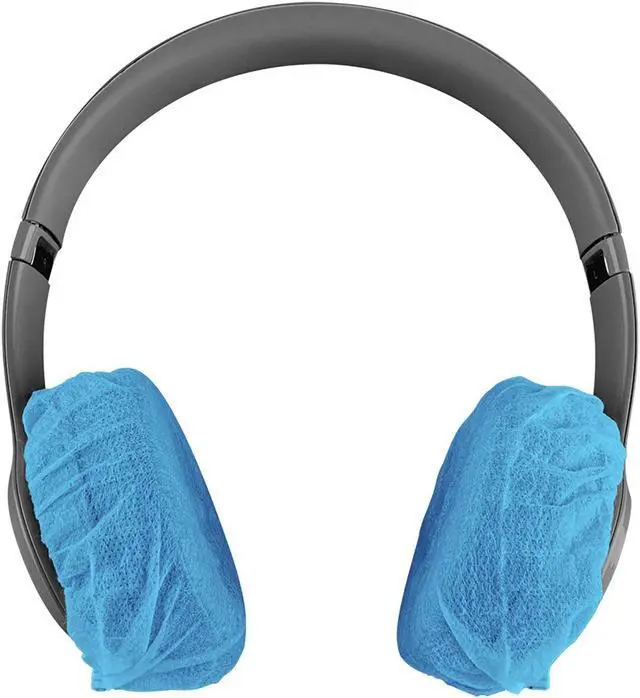 Alt view image 4 of 5 - Geekria 100 Pairs Disposable Headphones Ear Cover for On-Ear Headset Earcup, Stretchable Sanitary Ear Pads Cover, Hygienic Ear Cushion Protector (S/Blue)