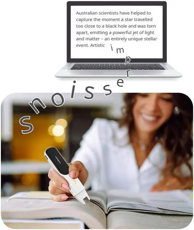 Alt view image 2 of 5 - PenPower WorldPenScan Wi-Fi | OCR Pen Scanner | Reader Mode | Text to Speech for Dyslexia | Windows, Mac, Chromebook, iOS & Android