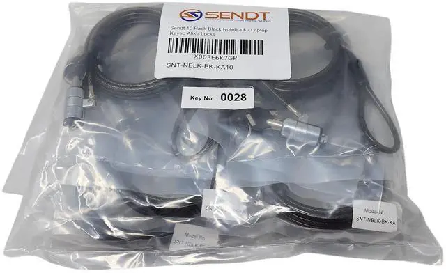 Alt view image 3 of 3 - Sendt 10 Pack Black Notebook/Laptop Keyed Alike Locks