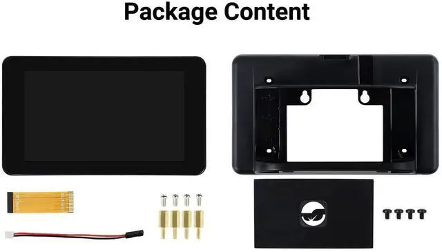 Alt view image 2 of 5 - Waveshare 7inch Capacitive Touch Display Compatible with Raspberry Pi 4B Comes with Protection Case 800×480 Resolution DSI Interface