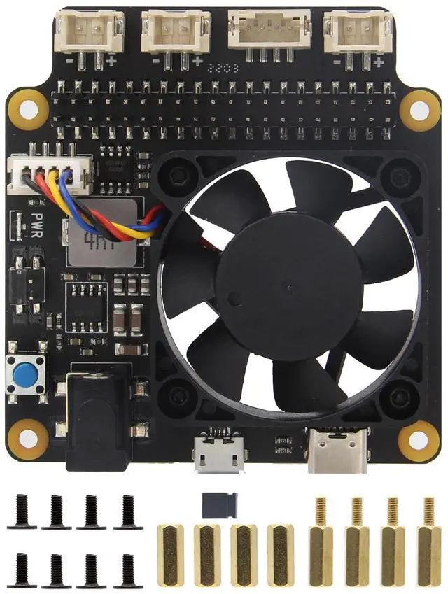 Main image of Geekworm Raspberry Pi X735 V3.0 DC 6V-30V Width Voltage Input Power Management with Safe Shutdown & PMW Cooling Fan Expansion Board Compatible with Raspberry Pi 5/4B/3B+/3B