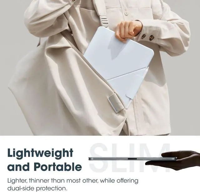 Alt view image 5 of 5 - PITAKA iPad Pro 12.9 Case, Compatible with iPad Air 13 Inch M3/M2 & 2022/2021/2020/2018 iPad Pro 12.9 (3-6th Gen), Lightweight Portrait/Landscape Magnetic Case with 4 Standing Angles - Blue