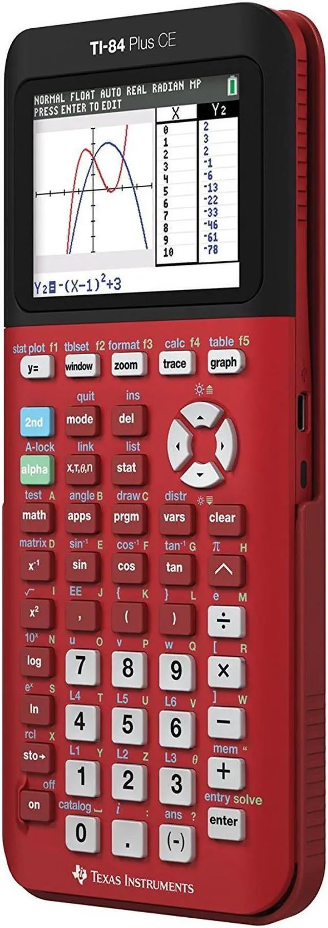Alt view image 2 of 3 - Texas Instruments TI-84 Plus CE Radical Red Graphing Calculator
