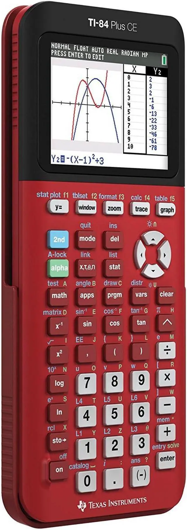 Alt view image 3 of 3 - Texas Instruments TI-84 Plus CE Radical Red Graphing Calculator