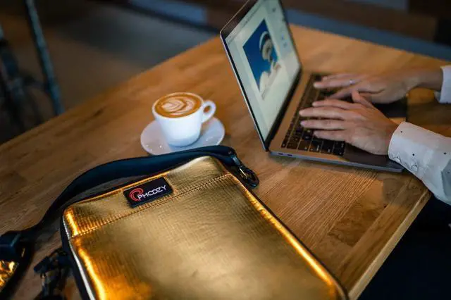 Alt view image 2 of 5 - PHOOZY Insulated Thermal Sleeve for Laptops, iPads, MacBooks & Similar Sized Tablets or Laptops up to 13" - Patented NASA Thermal Technology Extends Battery Life in The Cold (Gold)
