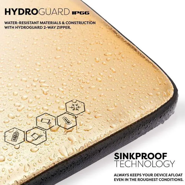 Alt view image 5 of 5 - PHOOZY Insulated Thermal Sleeve for Laptops, iPads, MacBooks & Similar Sized Tablets or Laptops up to 13" - Patented NASA Thermal Technology Extends Battery Life in The Cold (Gold)