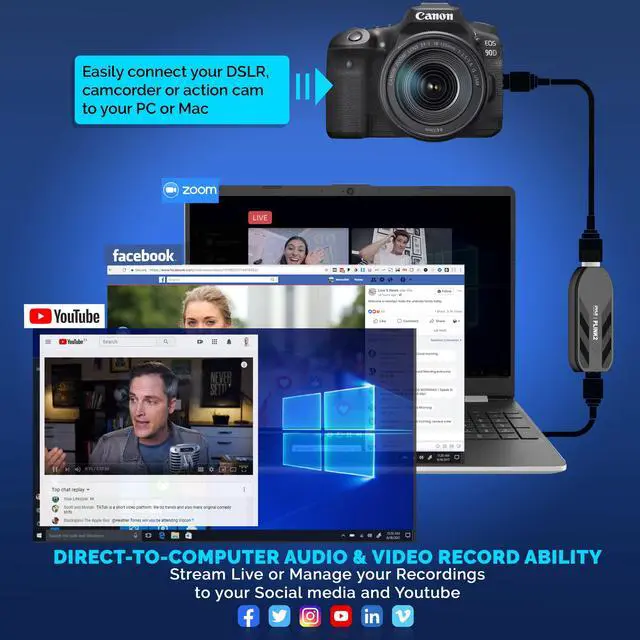 Alt view image 3 of 5 - PyleUsa HDMI Capture Card - Camera Link 4K USB3.1 GEN1 HDMI-to-USB Audio-Video Recording via DSLR Camcorder Action Cam, Record Directly to Computer Gaming,Streaming,Conference,Live Broadcast,PLINK 2