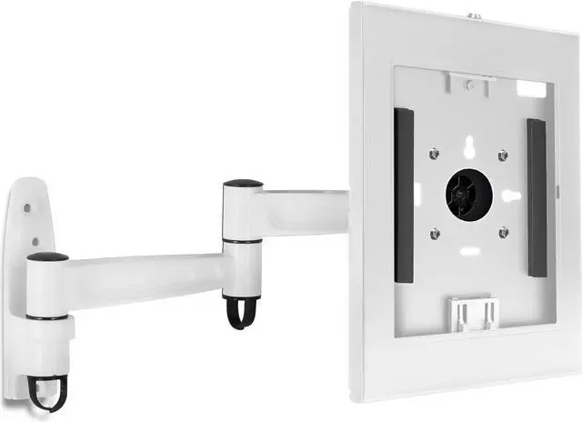 Alt view image 3 of 4 - Mount-It! Anti-Theft Tablet Kiosk Wall Mount Compatible with iPad 10, 9, 8, Pro 10.5, Air 10.5, Locking Kiosk for iPad, Lockable Secure Steel Full Motion Arm Wall Mounted Enclosure, White
