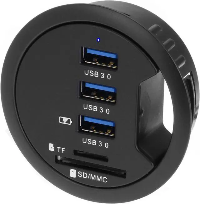 Main image of SEDNA - 2.5" Grommet Hole - in Desk - USB 3.1 Gen I 3 Port Hub/BC 1.2 USB Charger with SD Card Reader