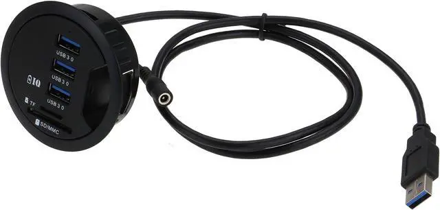 Alt view image 2 of 5 - SEDNA - 2.5" Grommet Hole - in Desk - USB 3.1 Gen I 3 Port Hub/BC 1.2 USB Charger with SD Card Reader