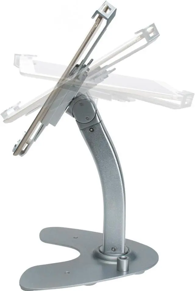Alt view image 3 of 5 - Universal Dual Kiosk  CTA Universal Dual Security Kiosk with Locking Holder & Anti-Theft Cable for iPad 10th Gen 10.9" - iPad 10.2" 7/8/9 Gen - Surface Pro 4 - Surface Go 3 & More - Silver (PAD-UATP)