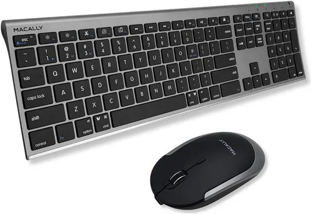 Main image of Macally Premium Bluetooth Keyboard and Mouse for Mac | Compatible Wireless Apple Keyboard and Mouse Combo (110 Keys Multi-Device Rechargeable) for MacBook Pro/Air and iMac - Space Gray