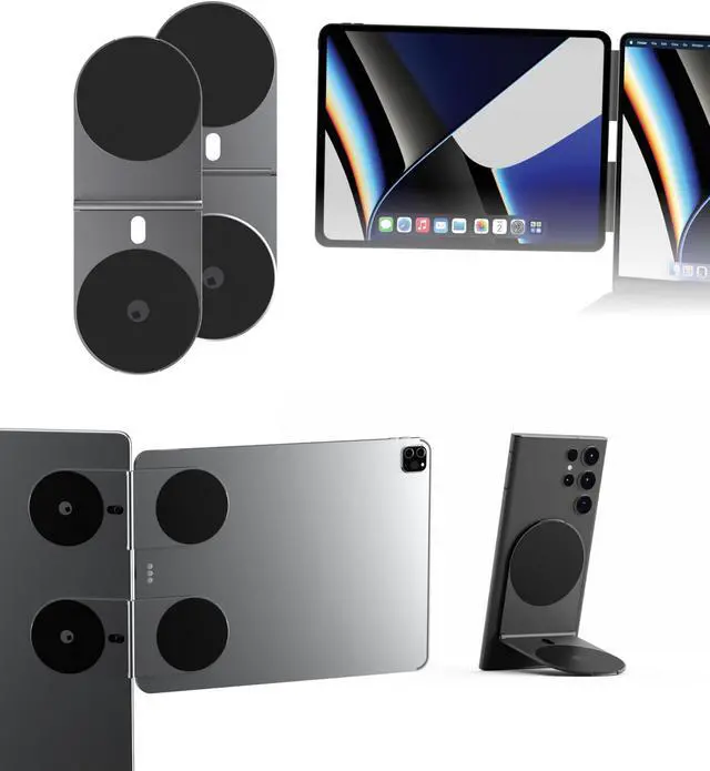 Main image of Rolling Square Edge Pro Tablet Kit - Mount and Phone Magnetic Holder, Smartworking & Productivity Stand Accessory, Compatible with MagSafe, Compatible with Any Tablet or Phone, Gray