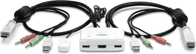 Alt view image 5 of 5 - TRENDnet 2-Port HDMI KVM Switch, Control 2 Computers with One Set of Console Controls, Full HD 1080P, HDMI and 3.5 mm Analog Audio, Monitor Switch, Windows and Mac KVM Switch Software, White, TK-215I