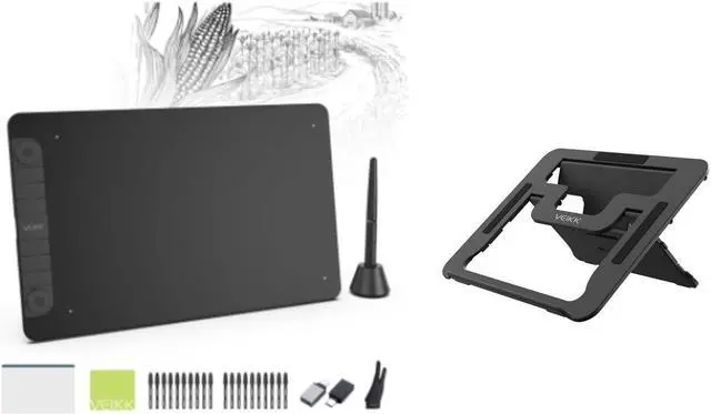 Main image of VEIKK VK1060PRO V2 Drawing Tablet 10x6 Inch Graphics Tablet with Battery-Free Pen and 8192 Professional Levels Pressure with Stand