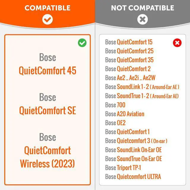 Alt view image 2 of 5 - WC PadZ QC45 - Earpads for Bose QuietComfort 45 / QuietComfort Se/QuietComfort Wireless, Made by Wicked Cushions | Extra Thick Cushion | Premium Durable Stitching | White Smoke