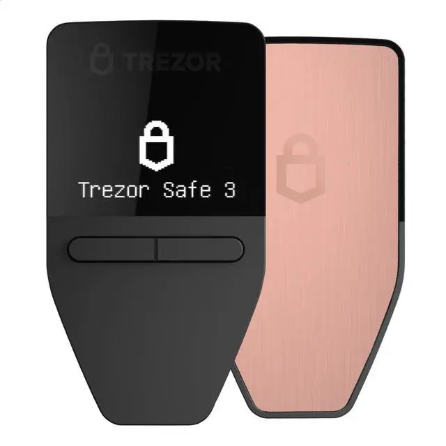 Main image of Trezor Safe 3 - Passphrase & Secure Element Protected Crypto Hardware Wallet - Buy, Store, Manage Digital Assets Simply and Safely (Galactic Rose)