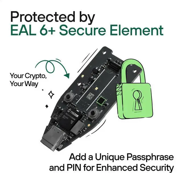 Alt view image 4 of 5 - Trezor Safe 3 - Passphrase & Secure Element Protected Crypto Hardware Wallet - Buy, Store, Manage Digital Assets Simply and Safely (Galactic Rose)