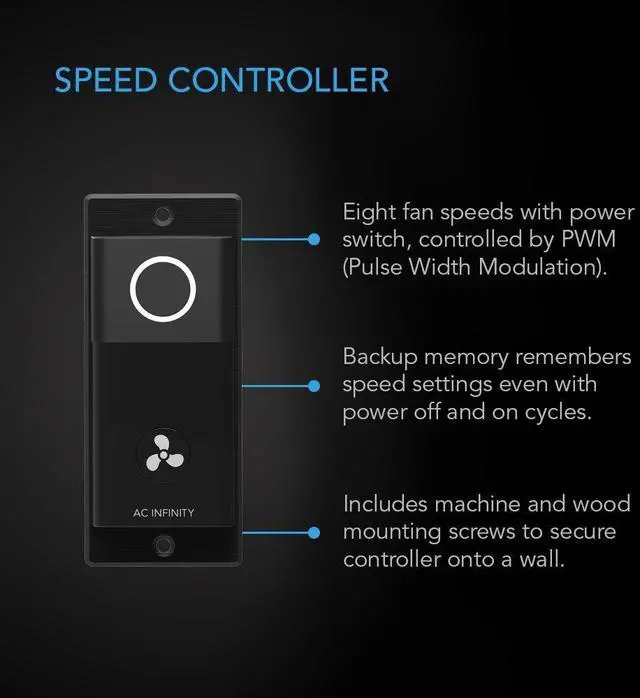 Alt view image 3 of 5 - AC Infinity Rack ROOF Fan KIT, Quiet Dual-Fans with Speed Controller, for Cooling AV, Home Theater, Network 19 Racks
