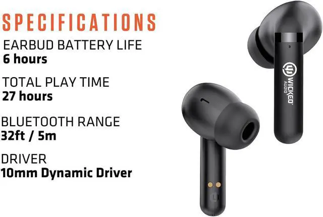 Alt view image 4 of 5 - Wicked Audio Mojo 500 True Wireless Bluetooth Earbuds | Clear Call Mics | Long Battery Life | Mobile App | Custom EQ Modes | GPS Find Buds | Transparency Mode | Low Latency | Sweat & Water Resistant