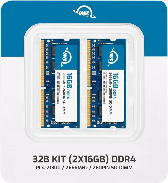 Alt view image 2 of 5 - OWC 32GB (2 x 16GB) PC21300 DDR4 2666MHz 260pin SO-DIMMs Memory Ram Module, Compatible with Mac mini 2018, iMac 2019 and up, and Compatible PCs, (OWC2666DDR4S32P)