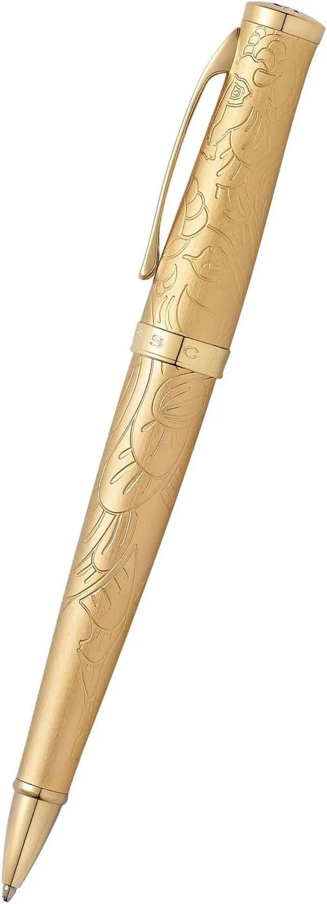 Alt view image 2 of 3 - Cross Year of The Goat Brushed 23 Carat Heavy Gold Plate Ballpoint Pen, Includes Special Edition Gift Box
