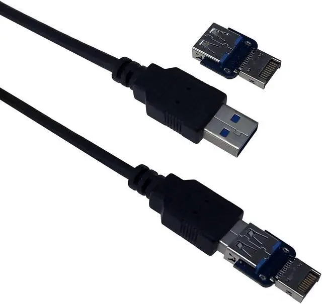 Alt view image 3 of 3 - Sedna USB 3.2 Gen II ( 10Gbps ) 4 Port ( 2A2C) Internal Hub ( Floppy Bay ) with Type A to Type E Connector Adapter, Black (SE-USB32G2-IHUB-224-E)